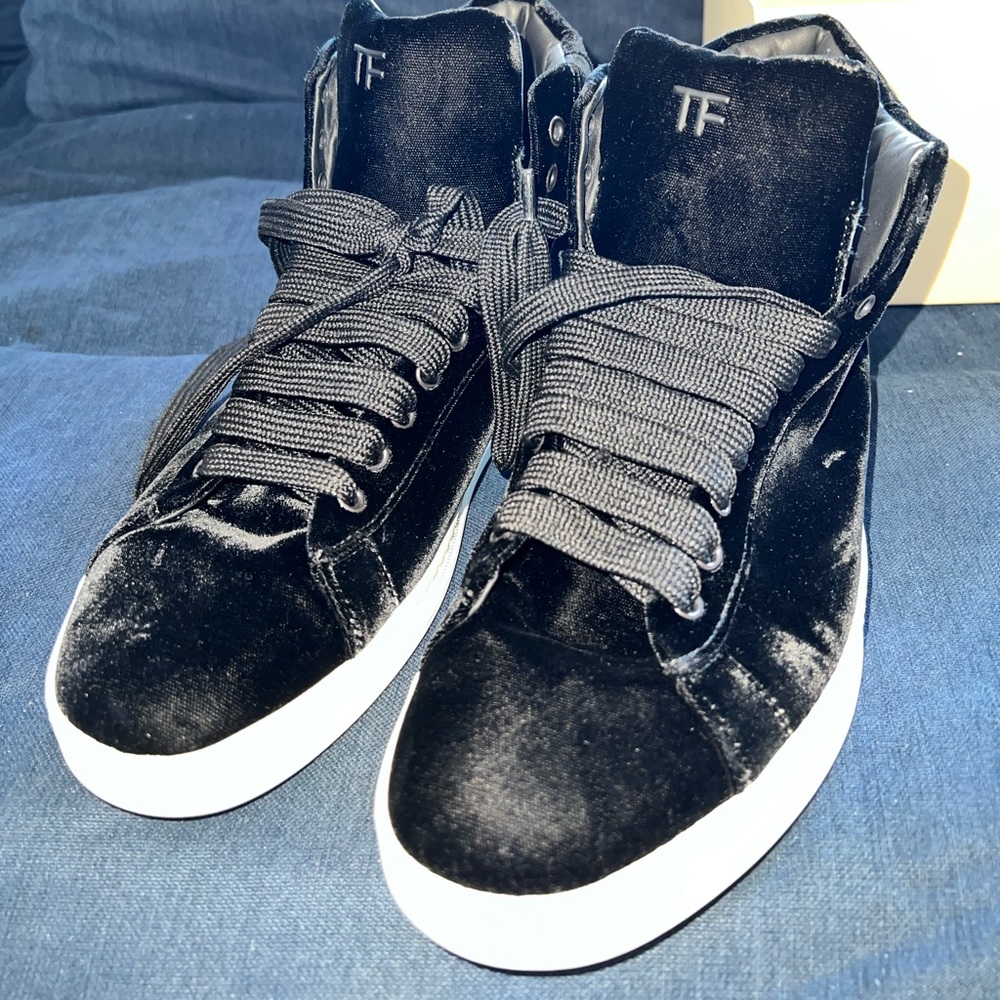Tom Ford Russell Velvet High Top sneaker Black